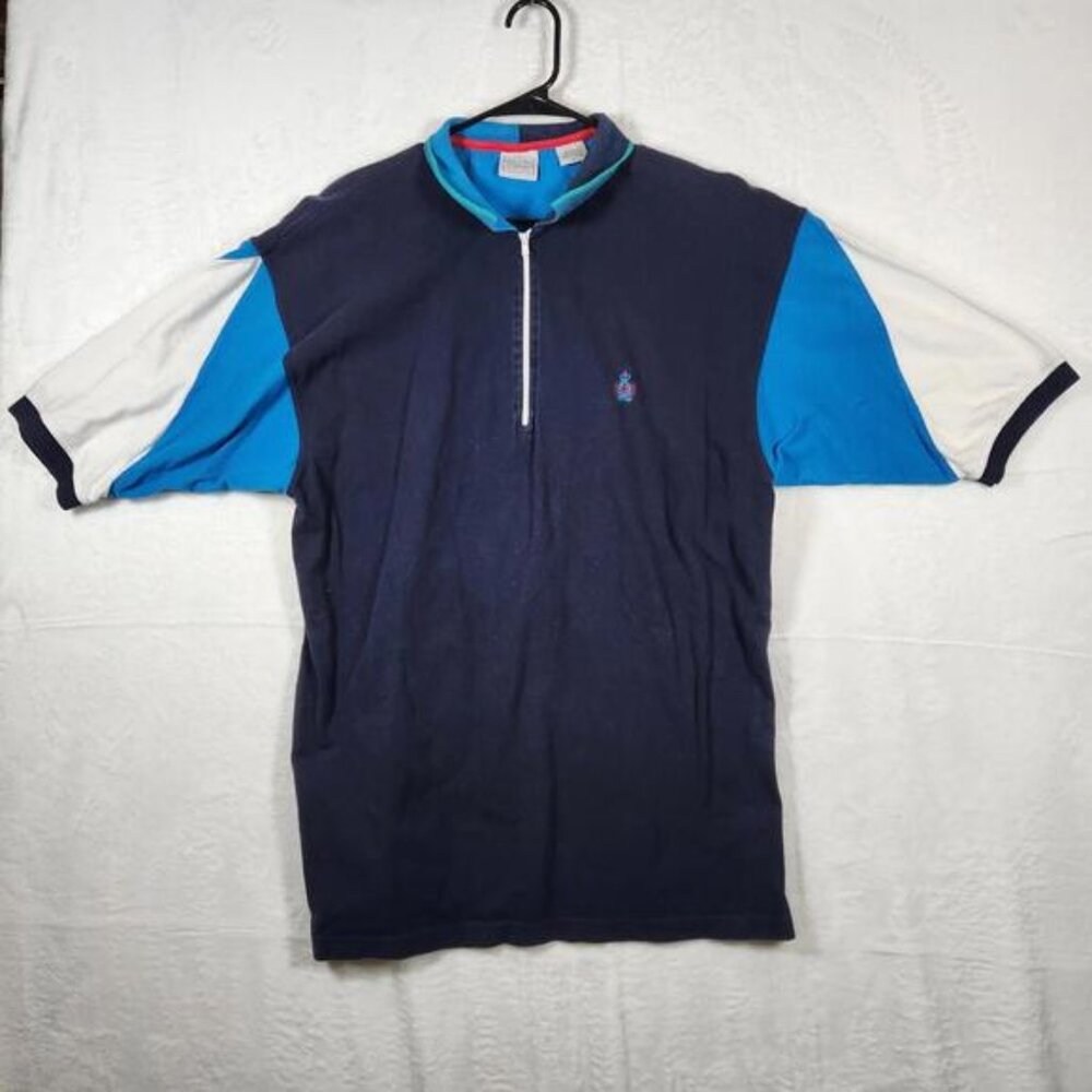 Vintage Bugle Boy Short Sleeve Zipper Polo Shirt‎ Size XL
